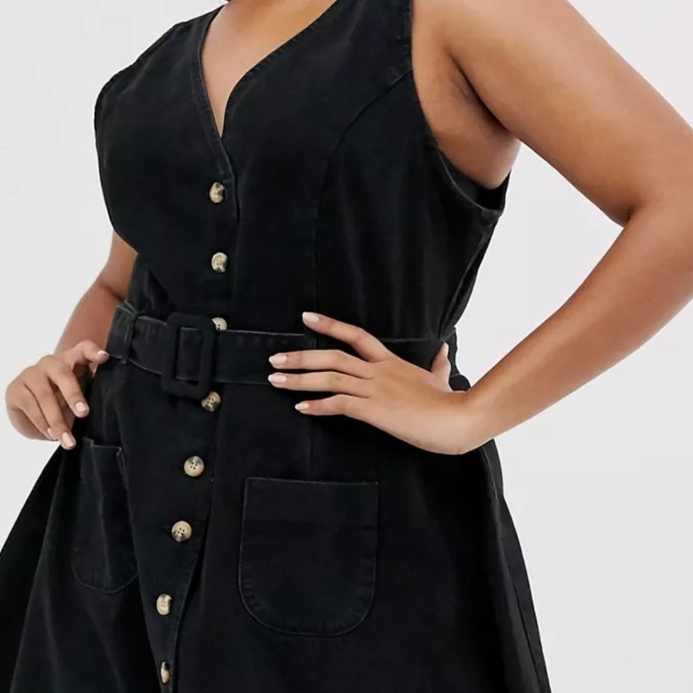 ASOS CURVE Denim Skater Dress
